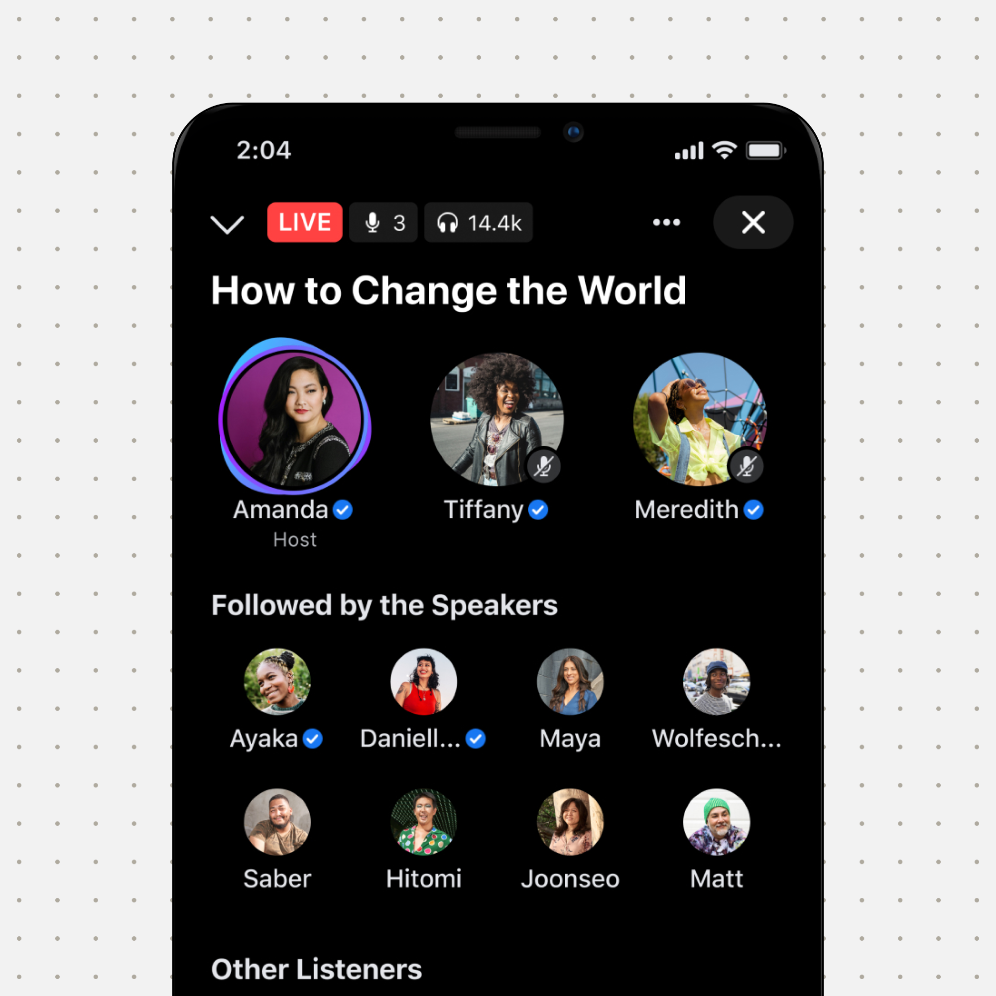 Facebook Live Audio Room prototype preview