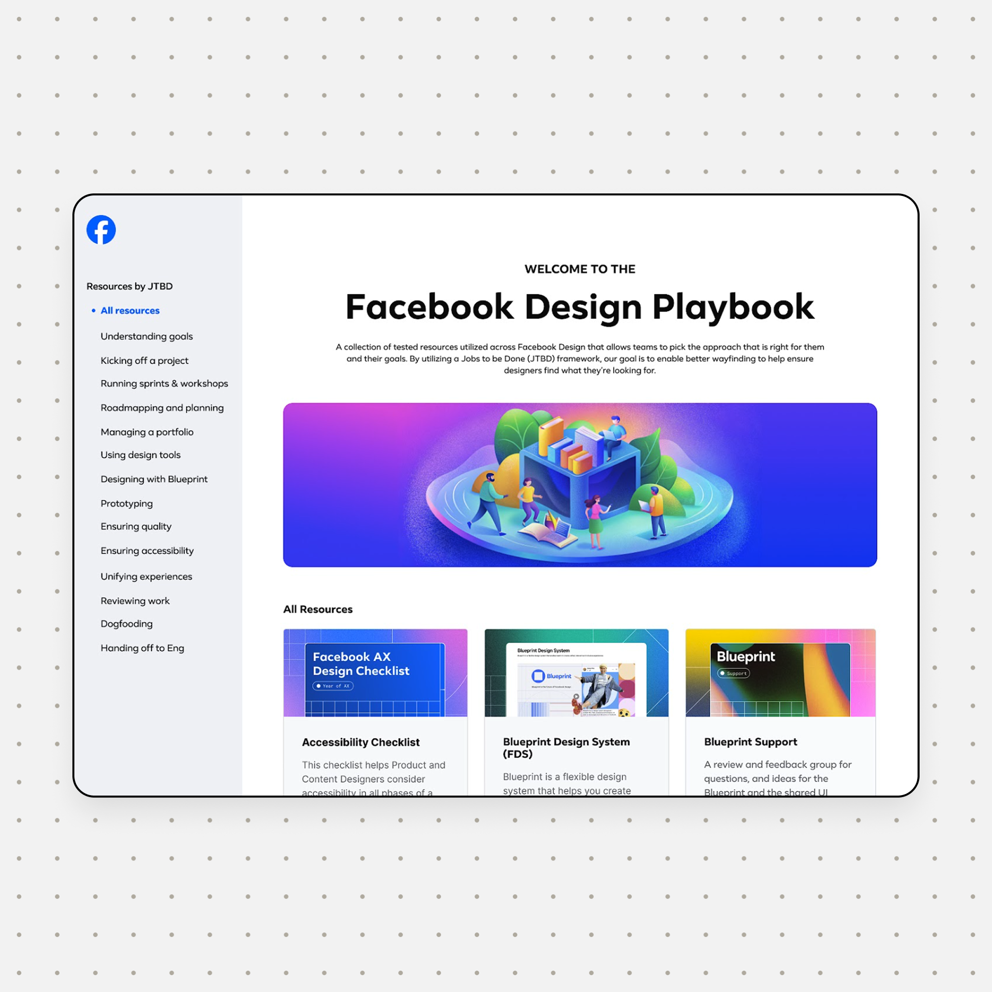 Facebook Design Playbook prototype preview