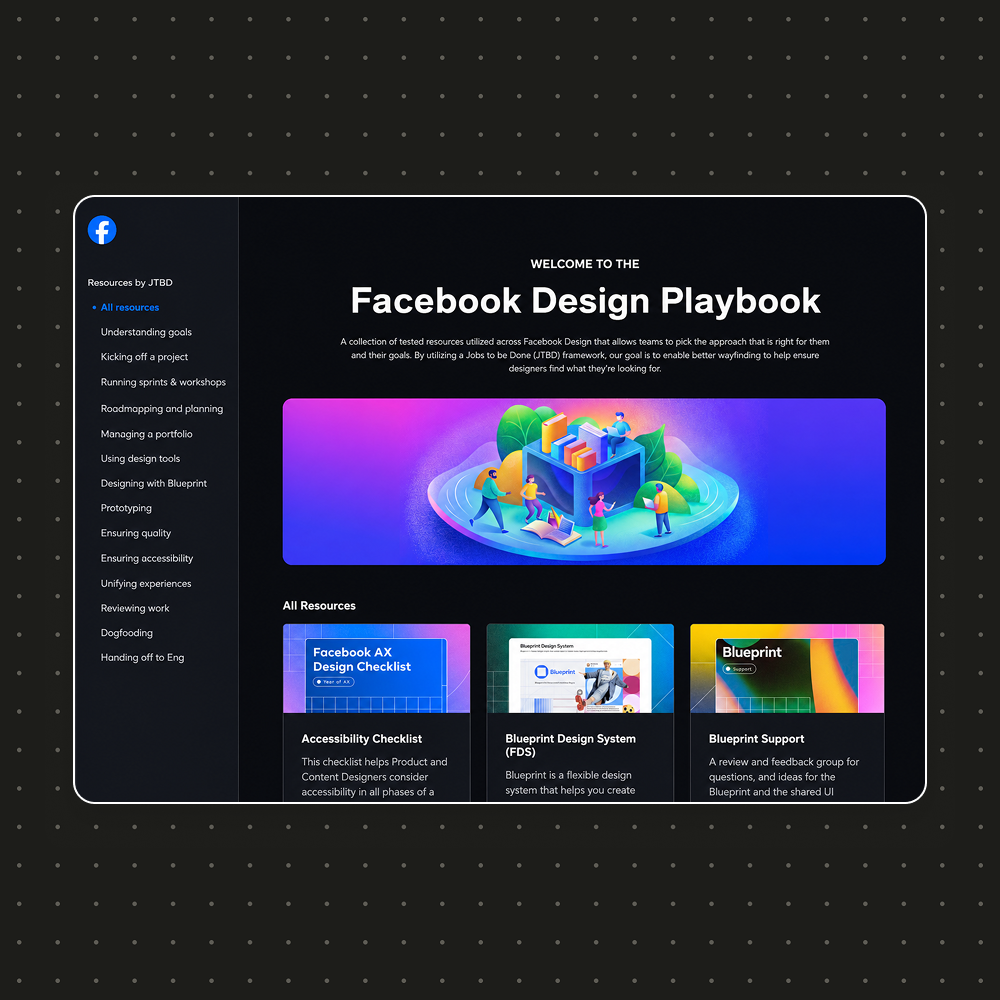 Facebook Design Playbook prototype preview